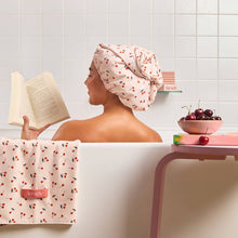 Load image into Gallery viewer, KITSCH - Satin-Lined Flexi Shower Cap - Cherry Print