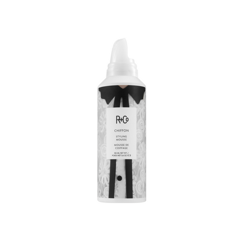 R+Co - CHIFFON Mousse bottle with white blouse and black trim/buttons/collar photo