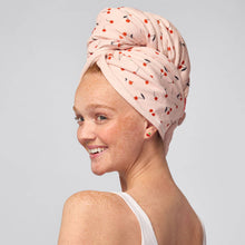 Load image into Gallery viewer, KITSCH - XL Hair Towel Wrap - Cherry Print
