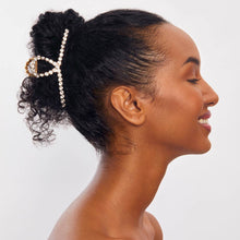 Load image into Gallery viewer, KITSCH - Metal Rhinestone Loop Claw Clip 1pc- Gold
