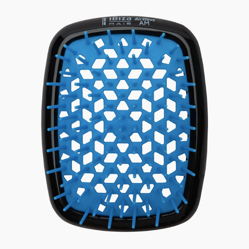 Ibiza Hair AirWave AM blue and black compact shower brush