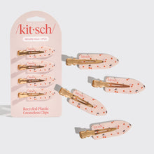 Load image into Gallery viewer, KITSCH - Recycled Plastic Creaseless Clips 4pc Set- Cherry Print
