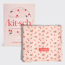 Load image into Gallery viewer, KITSCH - XL Hair Towel Wrap - Cherry Print

