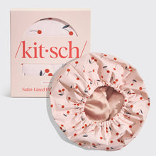 Load image into Gallery viewer, KITSCH - Satin-Lined Flexi Shower Cap - Cherry Print
