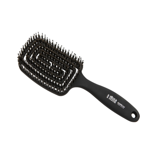 Ibiza Hair Contour flexible vent brush with boar bristles and nylon pins for gentle detangling, natural shine, and everyday styling