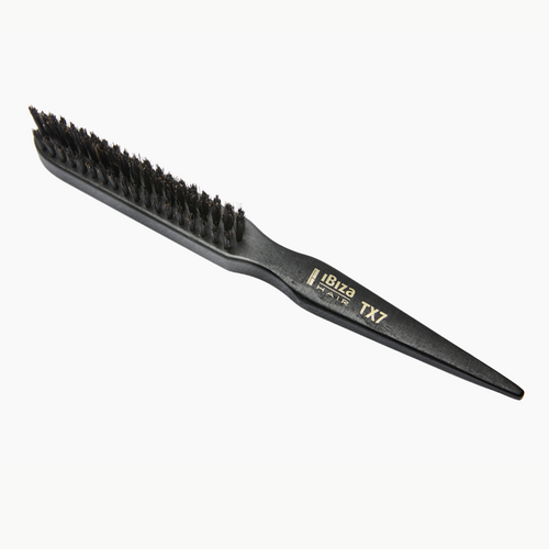 Ibiza Hair EuroLacing TX7 teasing brush with natural boar bristles and black beech wood handle
