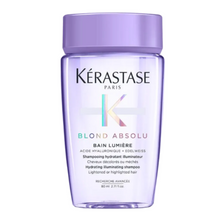 Load image into Gallery viewer, Kérastase Blond Absolu Bain Lumière shampoo trvale size 80ml front view on white background hydrating blonde cleansing care
