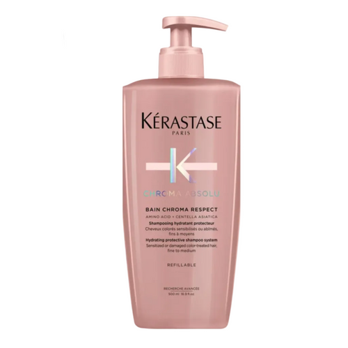 Kérastase Chroma Absolu Bain Chroma Respect sulfate free shampoo for fine to medium color treated hair — 500ml value size.