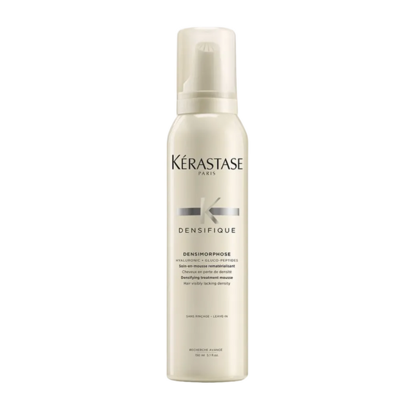 Kérastase Densifique Densimorphose thickening mousse full size 150ml on a white background, airy foam styling mousse that adds volume, body, and fuller-looking hair.