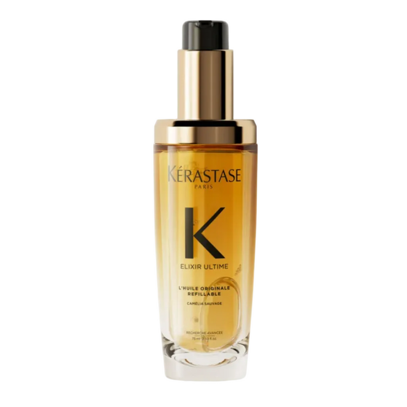 Kérastase Elixir Ultime L'Huile Originale hair oil full size 75ml  front view on white background for lasting shine and softness