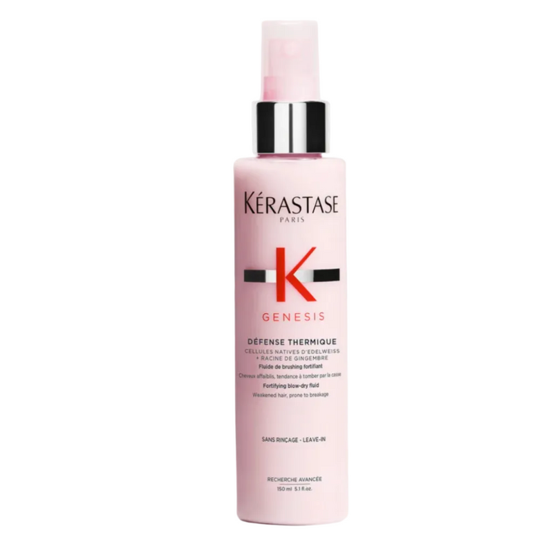 Kérastase Genesis Défense Thermique Heat Protecting Spray 150ml on a white background, lightweight blow-dry primer that protects hair from heat and reduces breakage.