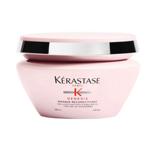 Load image into Gallery viewer, Kérastase Genesis Masque Reconstituant Hair Mask full size 200ml on a white background, intensive fortifying mask that strengthens weakened hair and reduces breakage.
