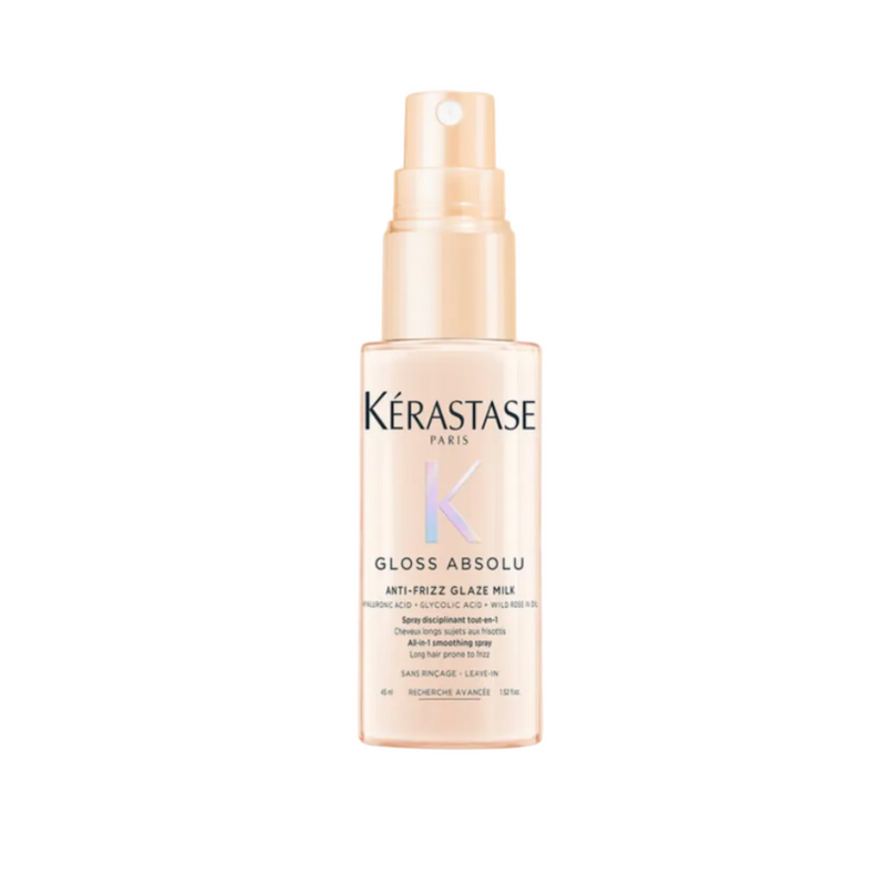 Kérastase Gloss Absolu Anti-Frizz Glaze Milk smoothing spray for frizz prone hair — Travel Size 45ml.