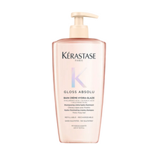Load image into Gallery viewer, Kérastase Gloss Absolu Bain Crème Hydra-Glaze Anti-Frizz Shampoo value size bottle on white background for smooth, glossy, frizz-controlled hair
