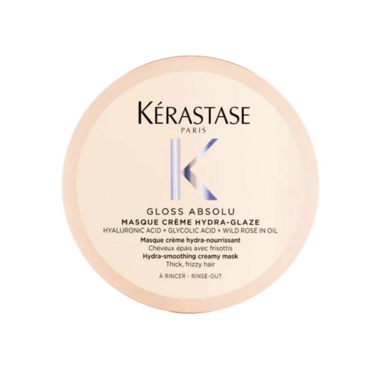 Kérastase Gloss Absolu Masque Crème Hydra-Glaze mask for thick frizz prone hair — 75ml travel size.