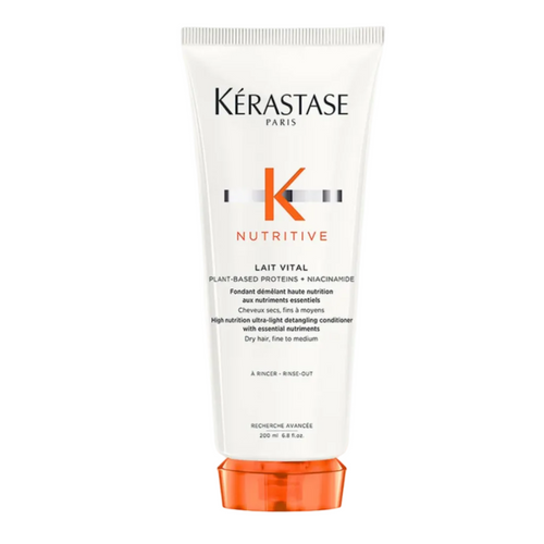 Kérastase Nutritive Lait Vital conditioner full size 200ml front view on white background for lightweight hydration and detangling care