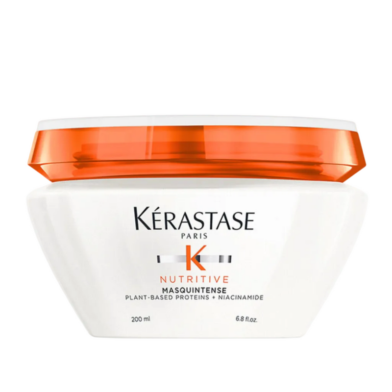 Kérastase Nutritive Masquintense full size 200ml on a white background, ultra-nourishing hair mask for dry fine-to-medium hair that delivers softness, hydration, and shine.