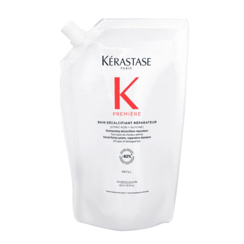 Kérastase Première Bain Décalcifiant Réparateur repairing shampoo for damaged hair — 500ml refill pouch.
