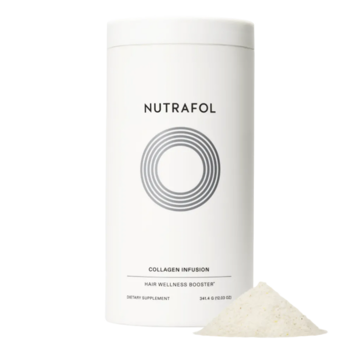 Nutrafol Collagen Infusion unflavored collagen powder for hair and skin wellness.