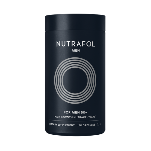 Nutrafol Men 50+ Hair Growth Nutraceutical bottle with 120 capsules