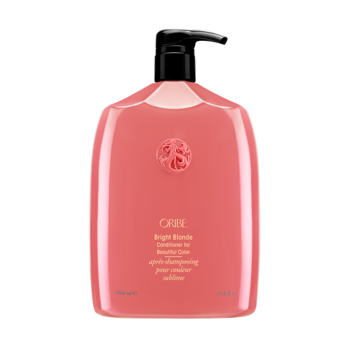 Oribe Bright Blonde Conditioner liter size for Beautiful Color for softness, brightness, and care for blonde and highlighted hair.