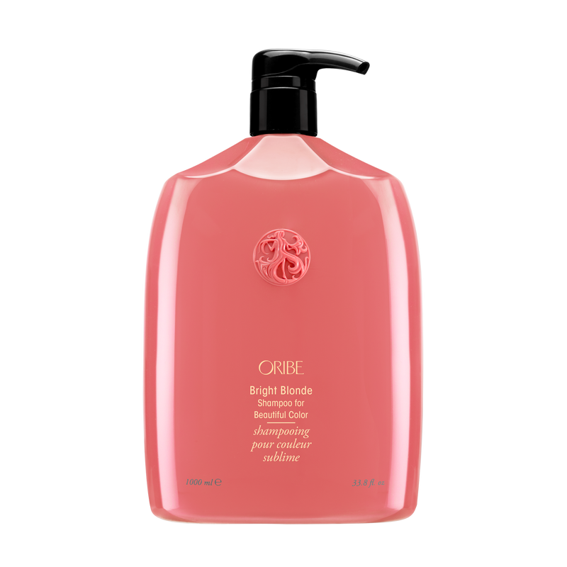 Oribe Bright Blonde Shampoo liter size for Beautiful Color for brightening and caring for blonde and highlighted hair.