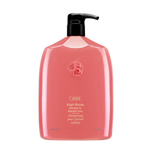 Oribe Bright Blonde Shampoo liter size for Beautiful Color for brightening and caring for blonde and highlighted hair.