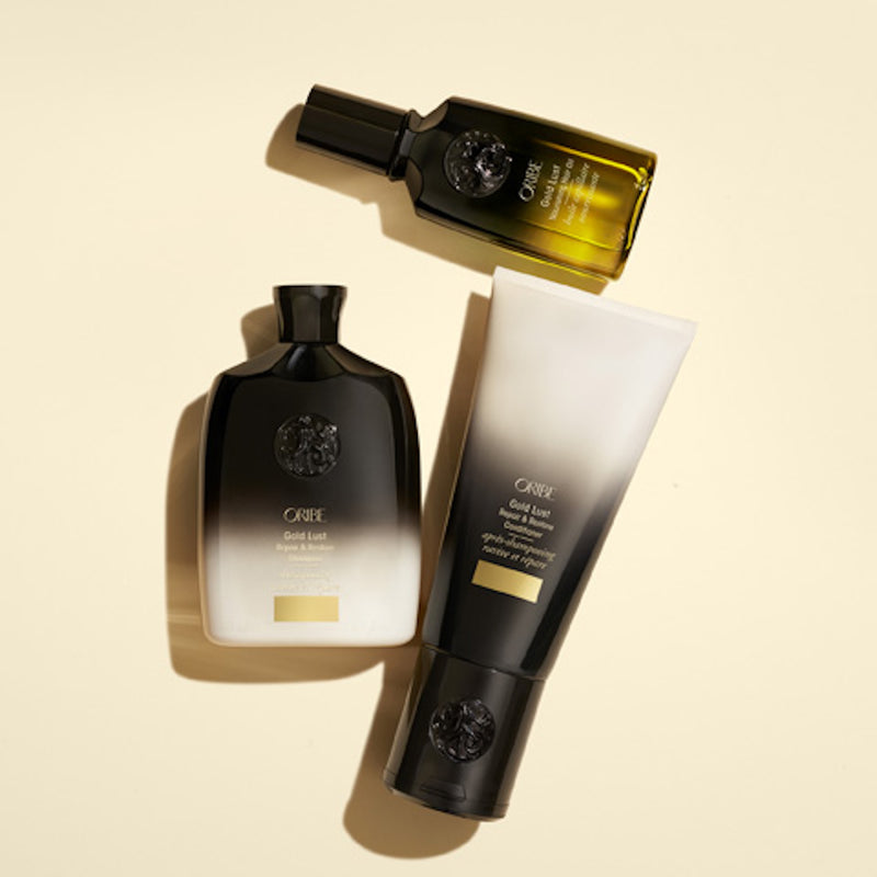 Oribe Gold Lust haircare routine with Repair & Restore Conditioner