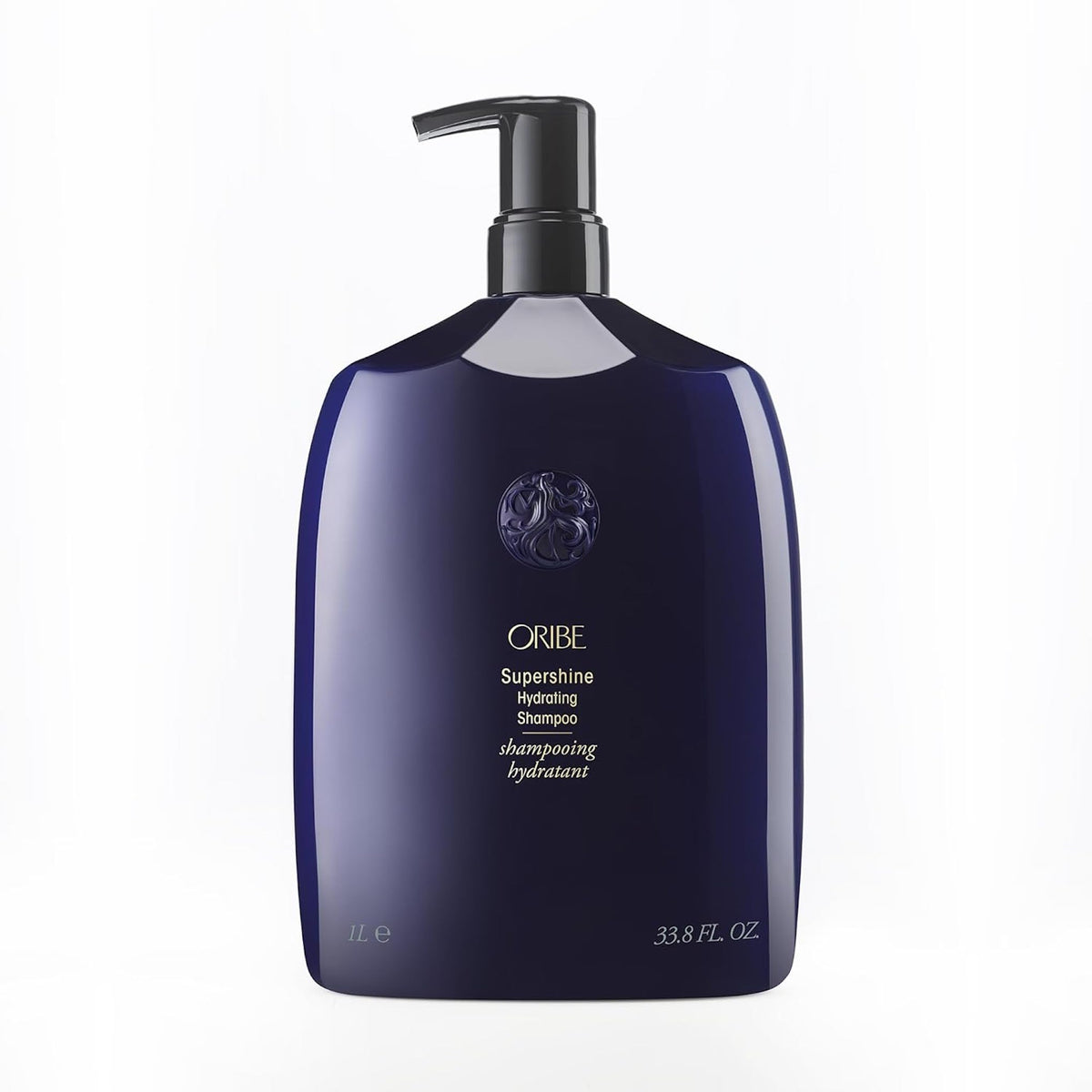 Oribe Supershine Hydrating Shampoo for soft shine and hydration — Liter (33.8 oz).