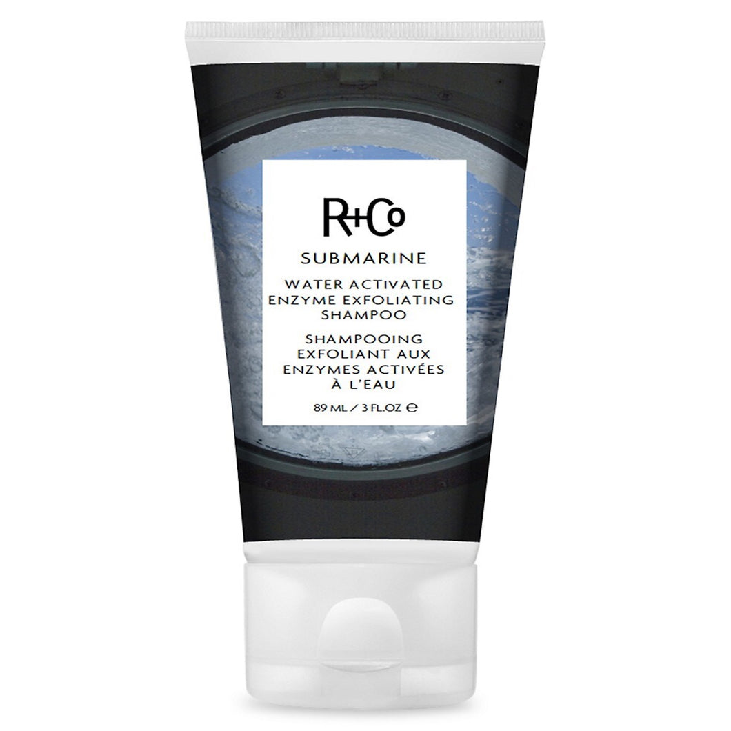 R+Co - SUBMARINE hair product bottle with flip top cap on bottom