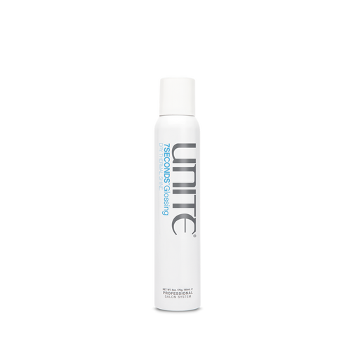 Unite - 7Seconds Glossing Spray white bottle. Aerosol Spray.