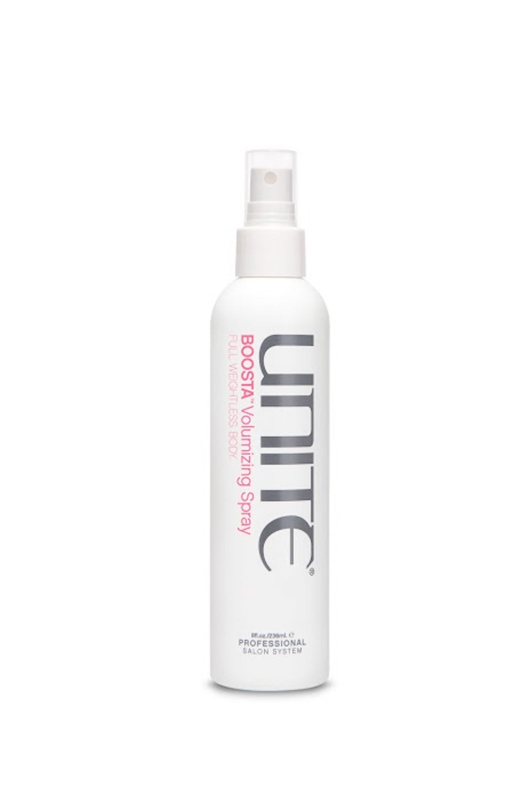Unite - BOOSTA Volumizing Spray white non aerosol bottle with cear lid