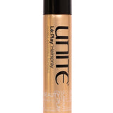 UNITE - LE:PLAY Hairspray in gold 10 oz. aerosol bottle with black top