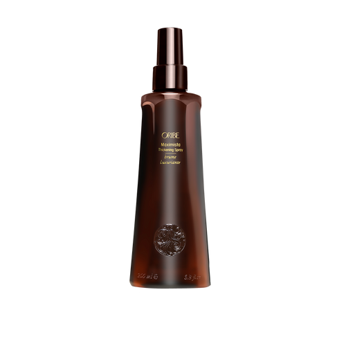Oribe - Maximista Thickening non aerosol spray bottle. Brown color with lidded top