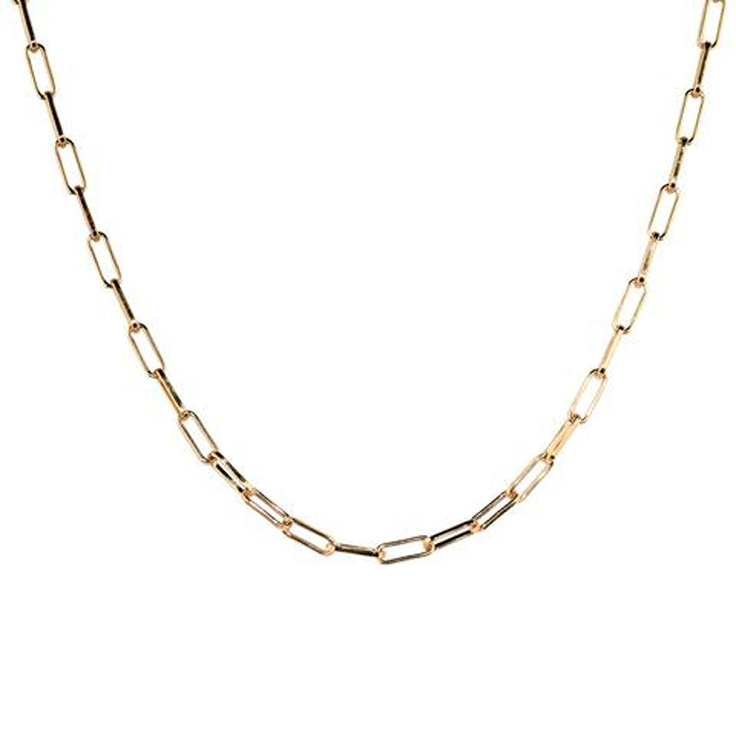 Necklace - Rectangle Link Layering Chain in Gold