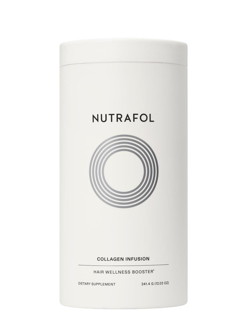 Nutrafol - Collagen Infusion white bottle with twist top.