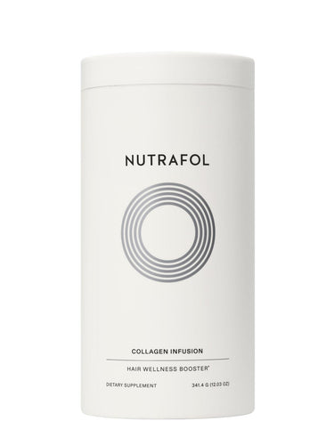 Nutrafol - Collagen Infusion white bottle with twist top.