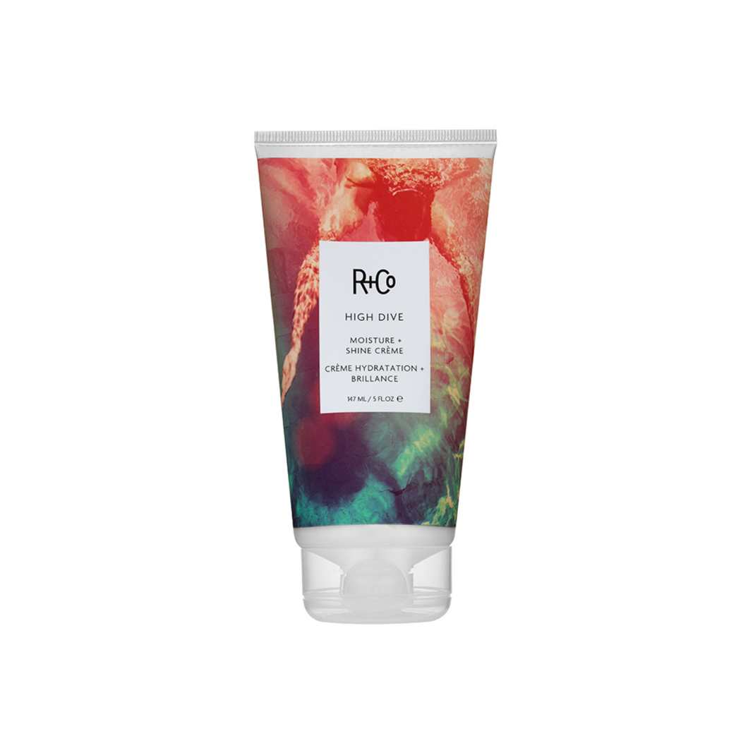 R+Co - HIGH DIVE Creme with red and green background graphics