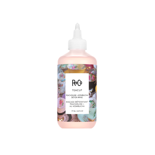 R+Co - Teacop Rinse squirt nozzle bottle with teacup graphic background around bottle