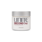 Unite - SECOND DAY finishing cream circular white 2 oz. jar with twist top lid.