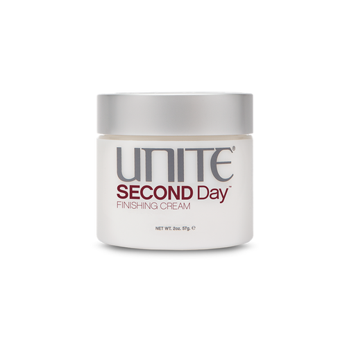 Unite - SECOND DAY finishing cream circular white 2 oz. jar with twist top lid.