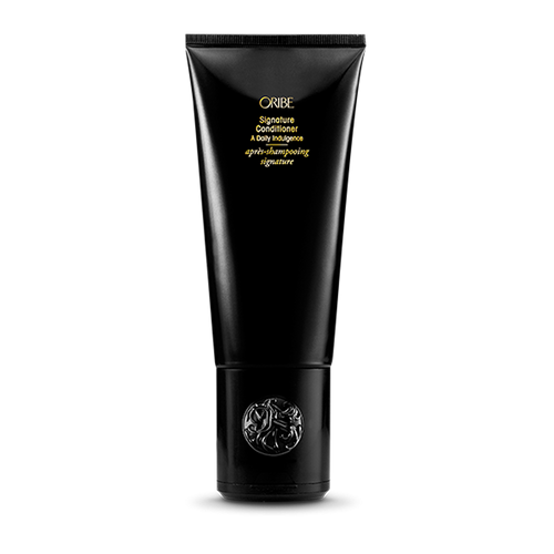 Oribe Signature Conditioner black bottle with gold lettering
