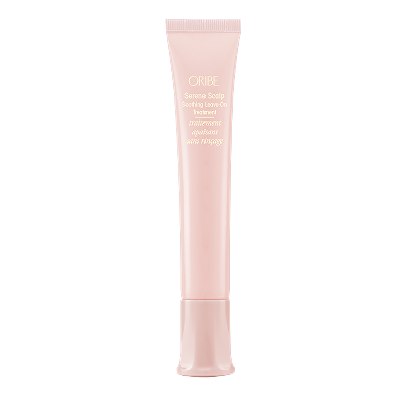 Oribe - Serene Scalp Soothing Leave on treatment baby pink skinny bottle with cap on the bottom