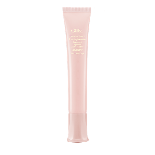 Oribe - Serene Scalp Soothing Leave on treatment baby pink skinny bottle with cap on the bottom