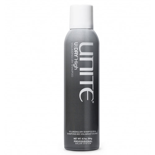 Unite - U:DRY High Dry Shampoo grey 6.7 oz aerosol bottle with white lid