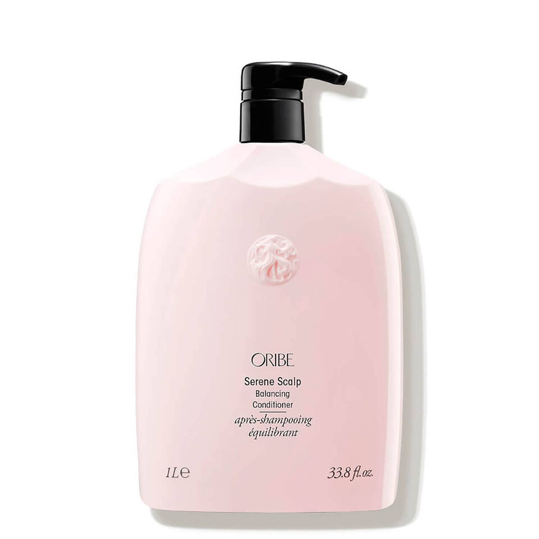 Oribe - Serene Scalp Conditioner liter sized baby pink bottle with black pump top