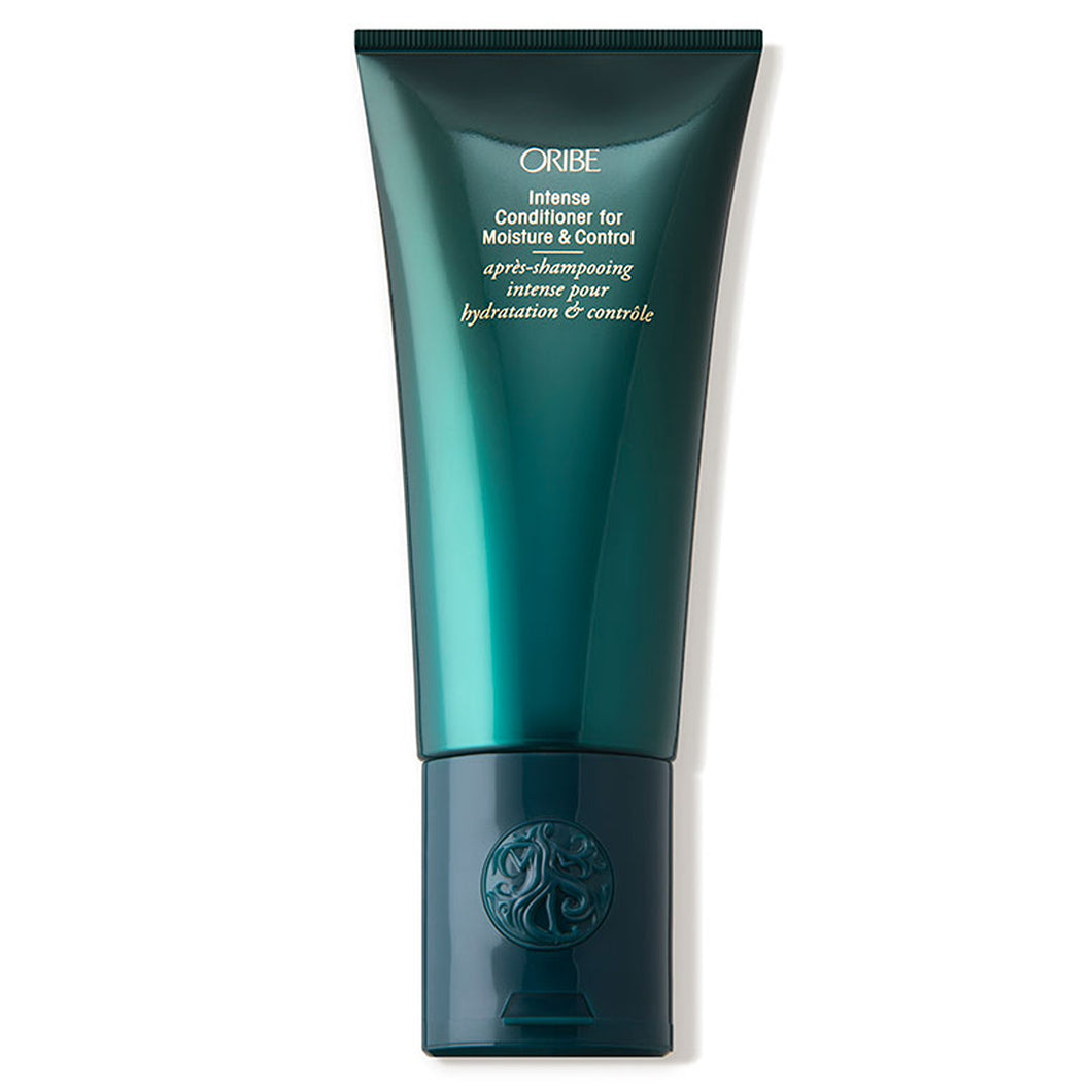 Oribe - Intense Conditioner for Moisture and Control green bottle with flip cap lip on bottom