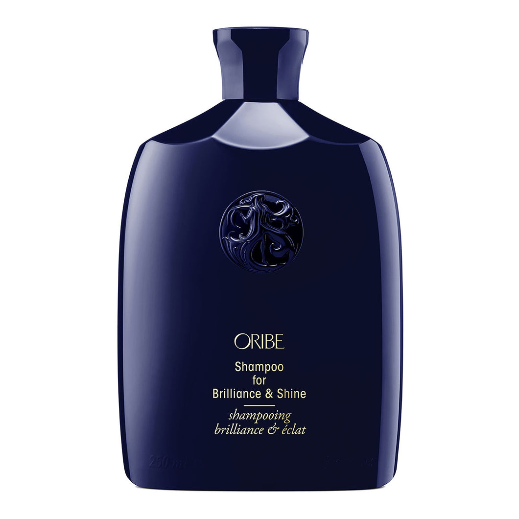 Oribe - Shampoo for Brilliance & Shine blue rounded bottle with gold lettering