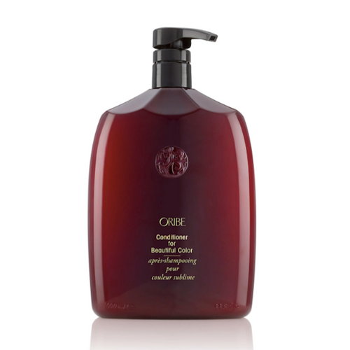 ORIBE - BEAUTIFUL COLOR Conditioner liter size red rounded bottle with black pump top