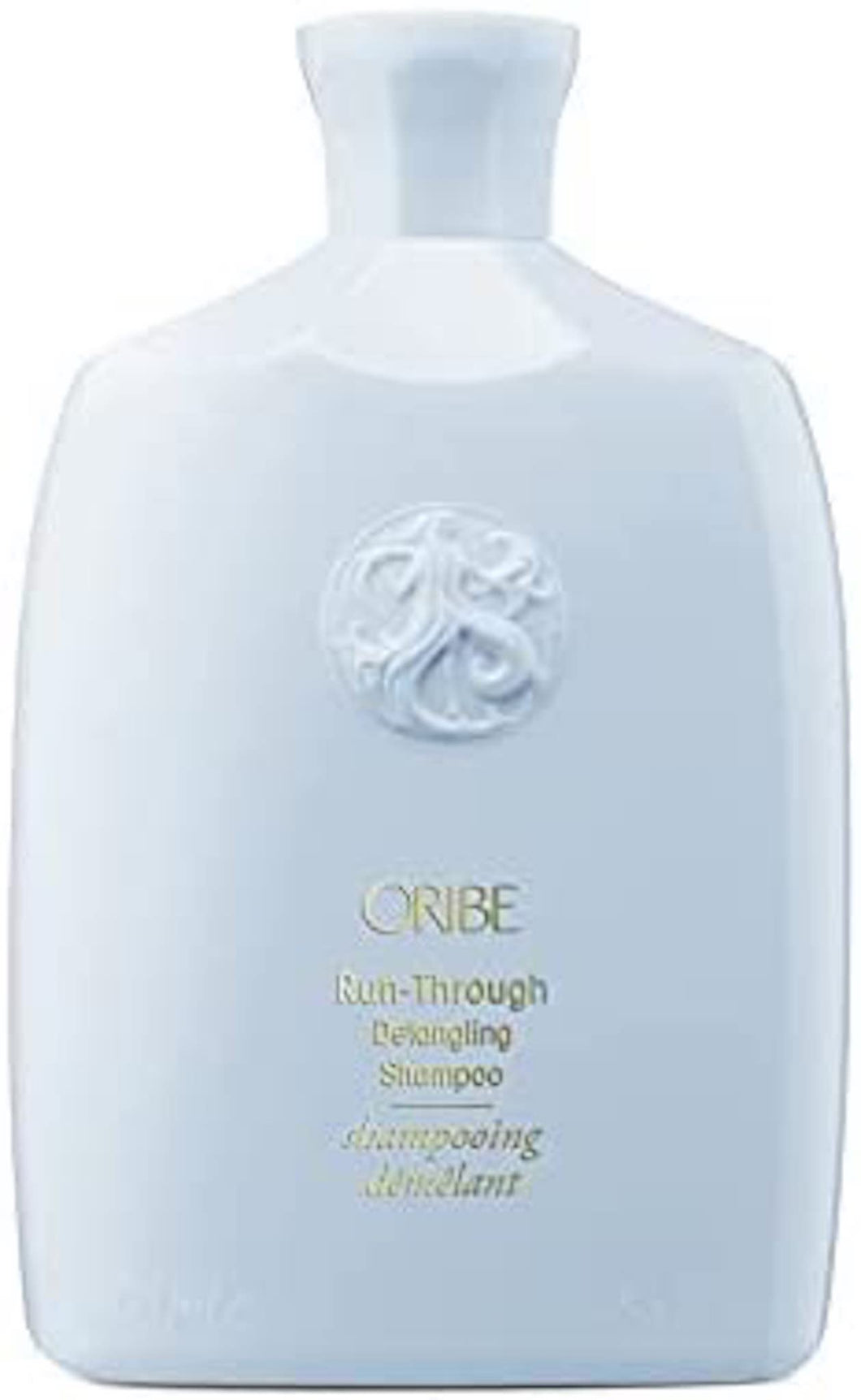 Oribe - Run through shampoo baby blue bottle with gold lettering